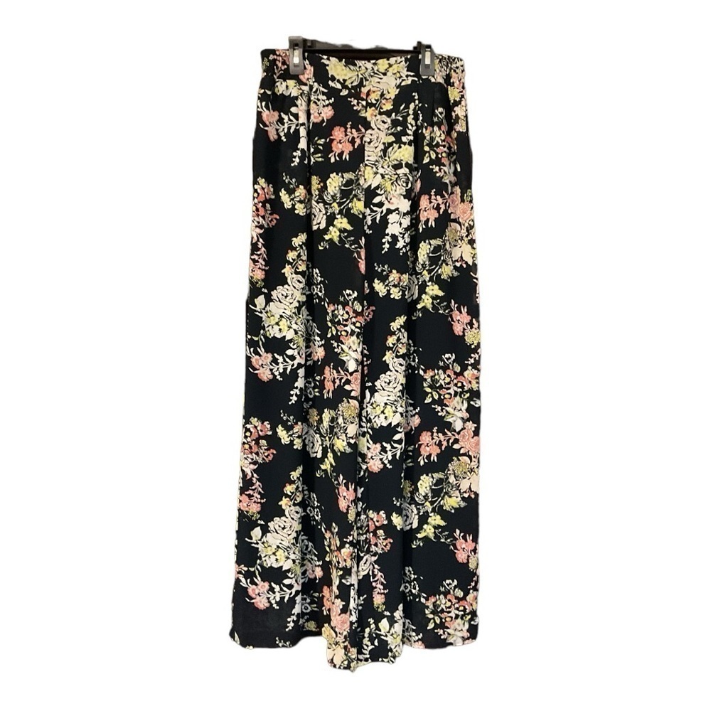 Cato Est. 1946 Navy Blue Floral Wide Leg Loose Fitting Palazzo Pants Size Medium
